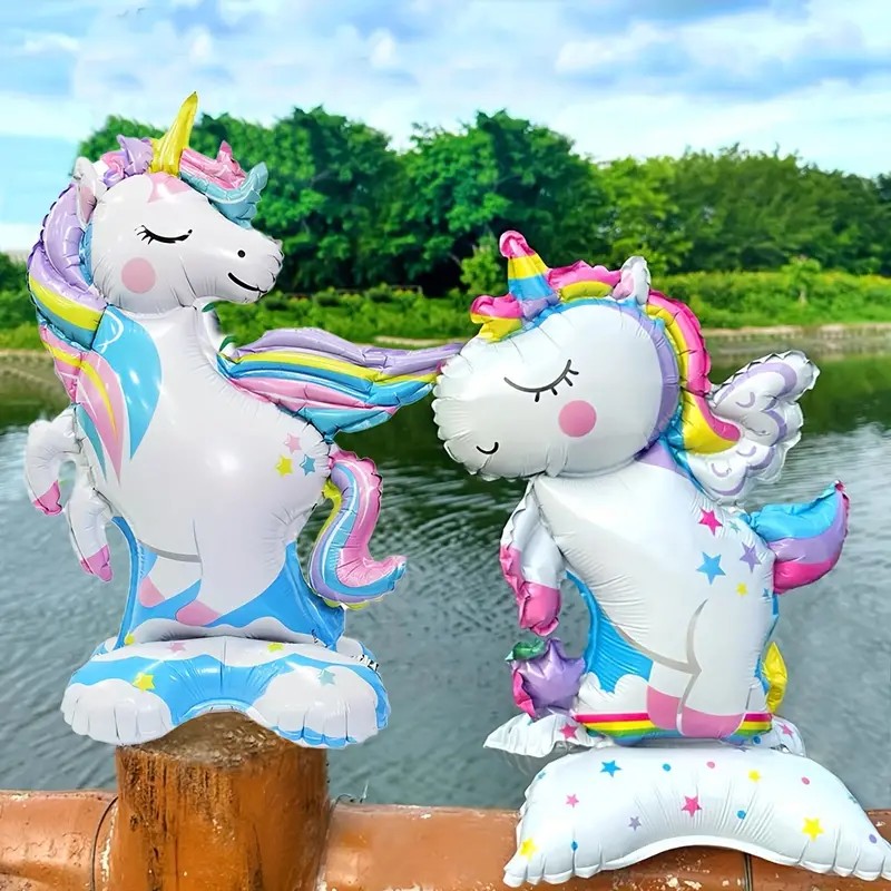 2pcs Unicorn Foil Balloons with Star Accents