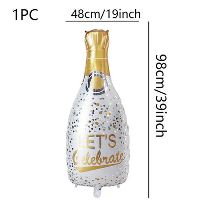 1pc Festive 99.06cm Wine Bottle Foil Balloon in Mixed Colors