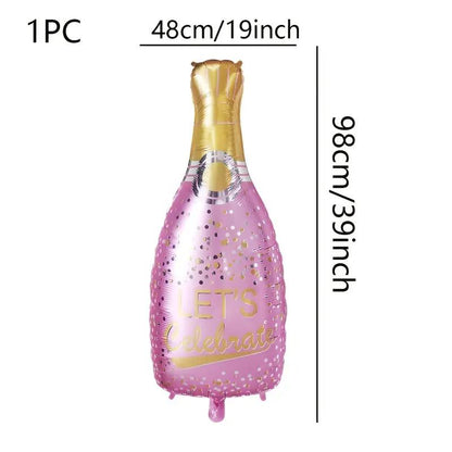 1pc Festive 99.06cm Wine Bottle Foil Balloon in Mixed Colors