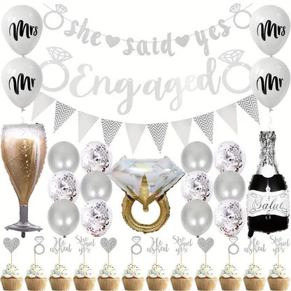 33pcs Engagement Celebration Decoration Set