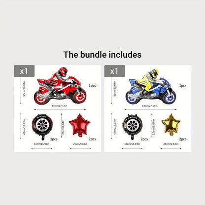 5pcs Motorcycle & Racing Theme Foil Balloon Set bundle