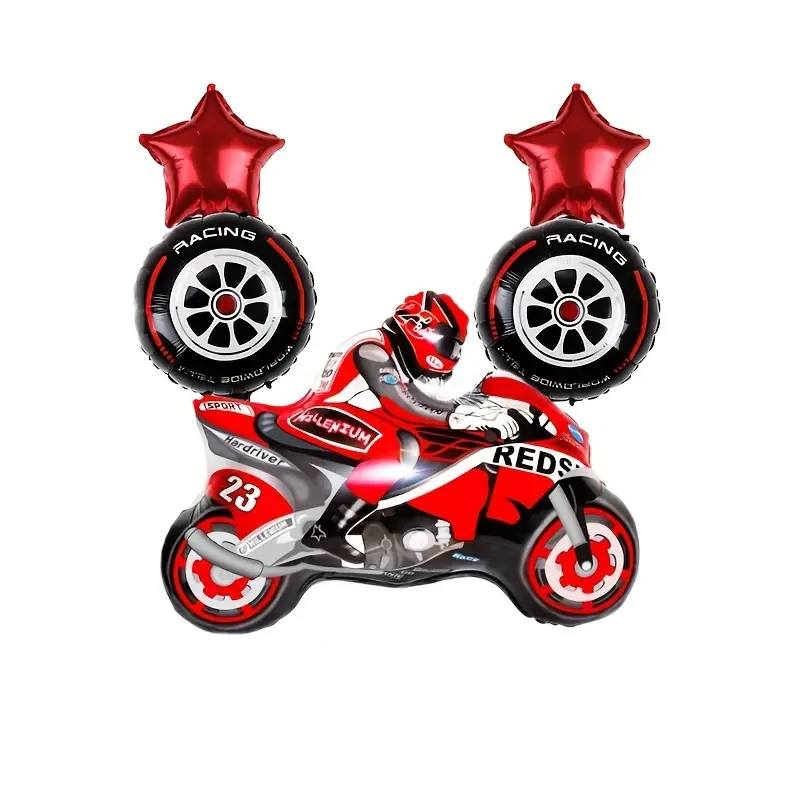 5pcs Motorcycle & Racing Theme Foil Balloon Set bundle