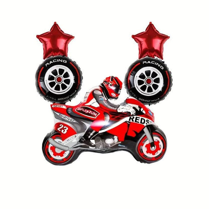 5pcs Motorcycle & Racing Theme Foil Balloon Set bundle