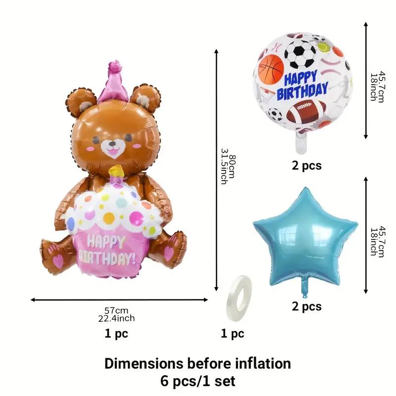 5 Pcs Birthday Party Balloon-Little Bear