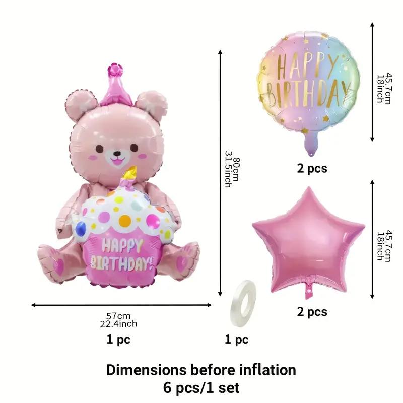 5 Pcs Birthday Party Balloon-Little Bear